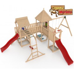 Complex de joaca Cheeky Monkey PlaySet - Centru multifuntional din lemn Play Center